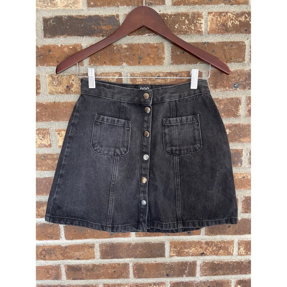 BDG Button Front Denim Mini Skirt
